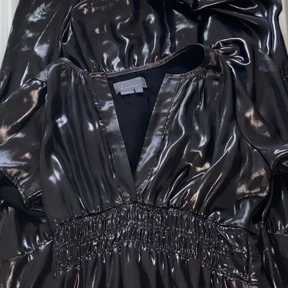 ANTHROPOLOGY Dress Somerset Maxi Shine Edition Metallic Black Size S - Picture 9 of 14